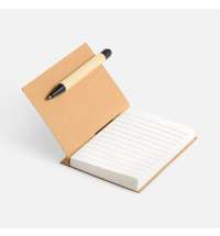 Мини-блокнот Eco Light с ручкой с черными элементами, ver.2