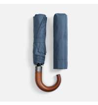 Зонт складной Classic, темно-синий с темной ручкой