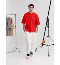 Футболка оверсайз унисекс Kosmos 2.0, красная (алая)