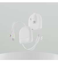 Кабель Xoopar ICE-R с ретрактором 2 в 1, разъёмы USB-C и Lightning, 60 Вт