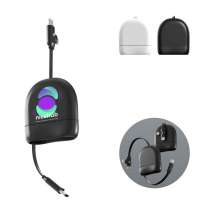 Кабель Xoopar ICE-R с ретрактором 2 в 1, разъёмы USB-C и Lightning, 60 Вт