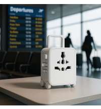 Универсальный адаптер Xoopar Luggie со встроенными вилками типов EU, UK, US и AUS