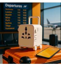 Универсальный адаптер Xoopar Luggie со встроенными вилками типов EU, UK, US и AUS