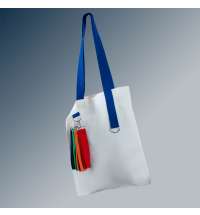 Сумка для покупок White GLOW 325 г/м&sup2; с ремувкой, синяя/синяя