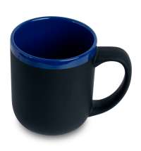 Кружка Barrel, софт-тач, чёрно-синяя