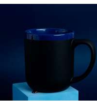 Кружка Barrel, софт-тач, чёрно-синяя