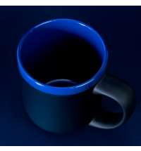 Кружка Barrel, софт-тач, чёрно-синяя