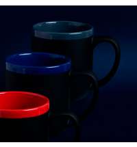 Кружка Barrel, софт-тач, чёрно-синяя