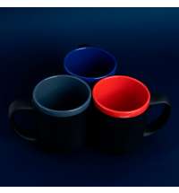 Кружка Barrel, софт-тач, чёрно-синяя