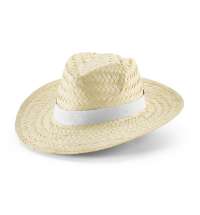 Шляпа Verda, бежевая с белой лентой