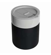 Кружка кермическая Silvia с силиконовой манжетой, серая-чёрная