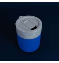 Кружка кермическая Silvia с силиконовой манжетой, серая-синяя