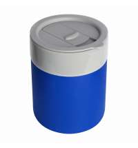 Кружка кермическая Silvia с силиконовой манжетой, серая-синяя