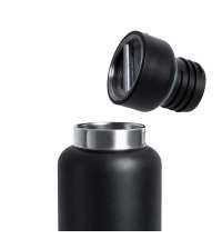 Термос Hike c ланьярдом и манжетой, чёрный-синий