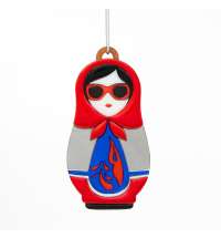 Ёлочная игрушка Матрёшка с узорами