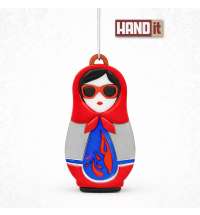 Ёлочная игрушка Матрёшка с узорами