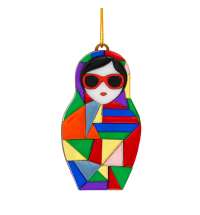 Ёлочная игрушка Матрешка с мозаикой