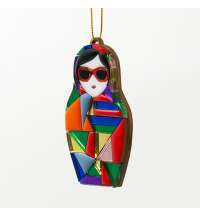 Ёлочная игрушка Матрешка с мозаикой