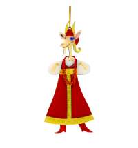 Ёлочная игрушка Коза в сарафане