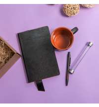 Набор подарочный DESKTOP: кружка, ежедневник, ручка,  стружка, коробка, черный/оранжевый