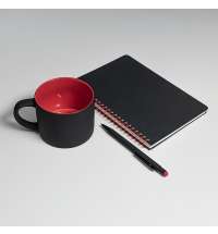 Набор подарочный FLAME: блокнот, ручка, кружка; черный/красный