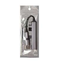 USB-хаб BRANCH 4 в 1, серый, алюминий