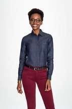 Рубашка женская BARRY WOMEN, синяя (деним)