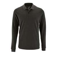 Рубашка поло мужская с длинным рукавом PERFECT LSL MEN, черный меланж