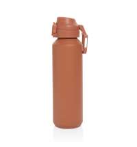 Спортивная бутылка Via из переработанной стали RCS с карабином, 600 мл