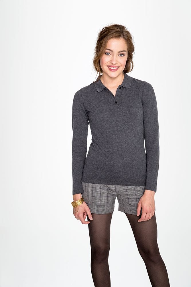 Рубашка поло женская с длинным рукавом PERFECT LSL WOMEN, ярко-синяя