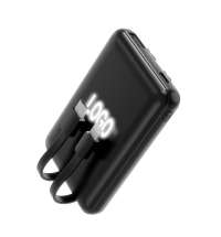 Внешний аккумулятор Eron с подсветкой гравировки, 5000 mAh, чёрный/белый