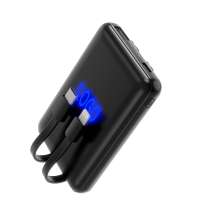Внешний аккумулятор Eron с подсветкой гравировки, 5000 mAh, чёрный/синий