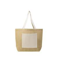 Сумка Jute джутовая с широким дном и карманом