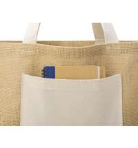 Сумка Jute джутовая с широким дном и карманом