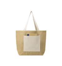 Сумка Jute джутовая с широким дном и карманом