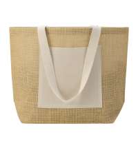 Сумка Jute джутовая с широким дном и карманом