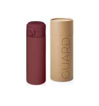Вакуумная термокружка c кнопкой &laquo;Guard&raquo;, soft-touch, 400 мл, тубус