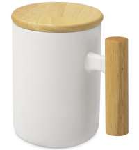 Кружка с ручкой и крышкой из каучукового дерева &laquo;Jeny&raquo;