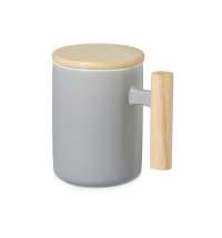 Кружка с ручкой и крышкой из каучукового дерева &laquo;Jeny&raquo;