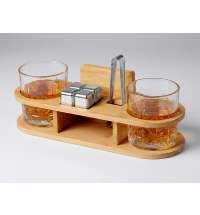 Набор для виски на бамбуковой подставке &laquo;Boulevardier&raquo;