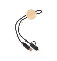 Универсальный зарядный кабель из переработанных ПЭТ и ТПЕ &laquo;Acalypha&raquo;, быстрая зарядка 25 Вт