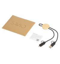 Универсальный зарядный кабель из переработанных ПЭТ и ТПЕ &laquo;Acalypha&raquo;, быстрая зарядка 25 Вт