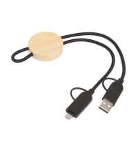 Универсальный зарядный кабель из переработанных ПЭТ и ТПЕ &laquo;Acalypha&raquo;, быстрая зарядка 25 Вт