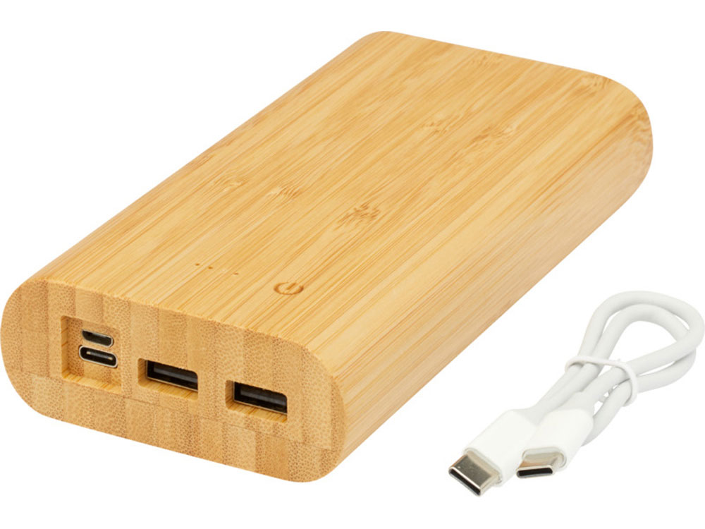 Портативное зарядное устройство &laquo;Tulda&raquo; из бамбука, 20000 mAh