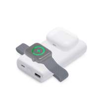 Внешний беспроводной аккумулятор 2-в-1 с функцией зарядки Apple Watch, QC/PD «AtomIQ», 10000 мАч