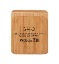 Беспроводное зарядное устройство 2-в-1 с подсветкой лого &laquo;Reedia S4&raquo;, 15 Вт