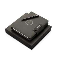 Подарочный набор «Twilight»: органайзер А5 с беспроводной зарядкой и металлическая шариковая ручка со светящимся логотипом