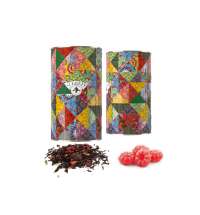 Подарочный набор с черным чаем и малиновыми леденцами в тубусе