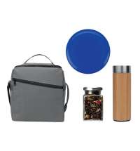 Набор для отдыха на природе с термосом и чаем в сумке-холодильнике