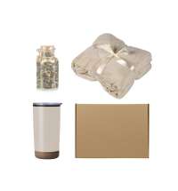 Подарочный набор с пледом, термокружкой и чаем